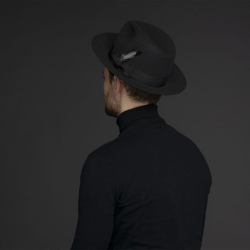Bailey of Hollywood Gangster Fedora Black, Small