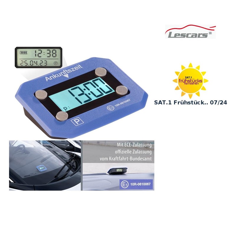 Lescars Parking Meter: Compact, Digital Electric Parking Disc, ECE Approval,