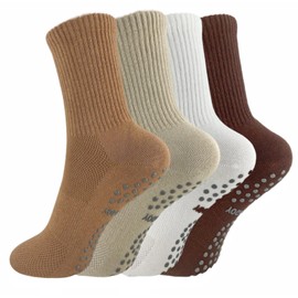 Babipany Pilates Socks Grippy Socks Woman Pilates Grip Socks Yoga Socks Non Slip Socks For Women Barre Socks 4-Pairs