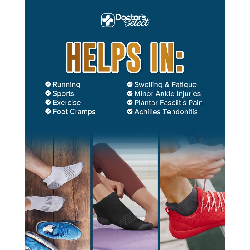 Doctor's Select Copper Ankle Compression Socks for Women and Men