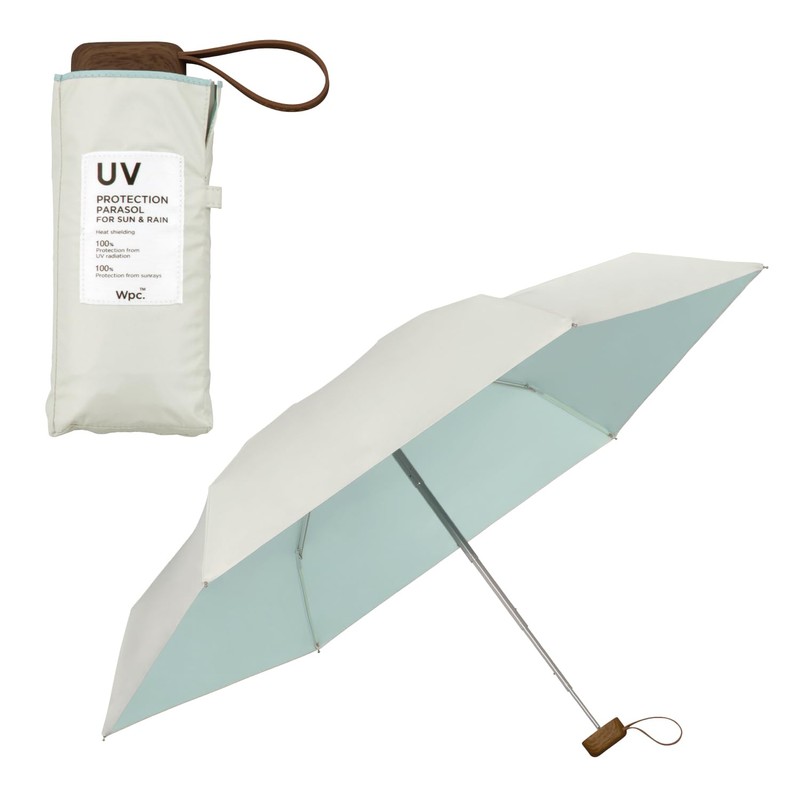 2025 Wpc. 801-12973-102 Folding Parasol, Inside Color Tiny, Off-White, Women's,