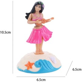 Pink Solar Powered Dancing Girl Swinging Hawaiian Girl Grass Skirt Swing Shaking Head Doll Car Dashboard Dancing Figure Solar Dancing Figurines Desktop Window Sun Catcher Car Dashboard Decor