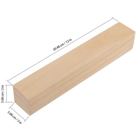 ZEONHAK 6 PCS 12 x 2 x 2 Inches Pine Lumber Square Turning Blanks, Natural Unfinished Wood Carving Blocks for Carving, DIY Art and Craft