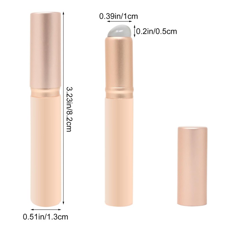 yueton 2Pack Rose Gold Silicone Lip Brush Mini Round Head