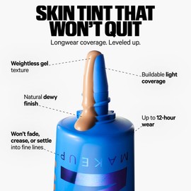 Milk Makeup Hydro Grip Hydrating Gel Skin Tint with Hyaluronic Acid – Buildable Light Coverage for Up to 12 Hours w/Dewy Finish – Non-Comedogenic – 12 Deep w/Neutral to Warm Undertones, 1oz