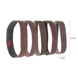 sourcing map 20pcs 1.2 x 13" Sanding Belts 4pcs Each of 120/320/600/800/1000 Grit Aluminium Oxide Flush Joint Belt Sander Paper for Metal Woodworking Automotive Repair