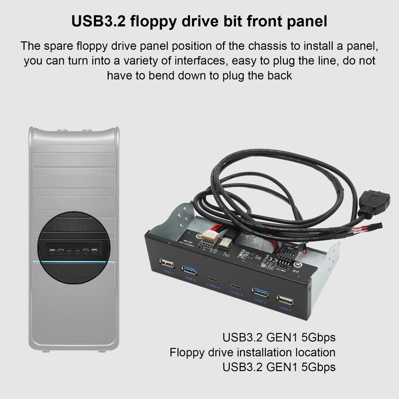 USB3.1 Front Panel Header GL3523 Chip High Speed 5Gbps 6