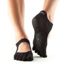 Toesox Full Toe Bellarina Yoga Socks Unisex Adult, black, s