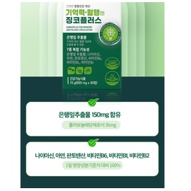 Ginkgo Plus Ginkgo Leaf Ginkgo Leaf Extract Memory Improvement Nutrition / 징코플러스 은행엽 은행잎추출물 기억력개선 영양제