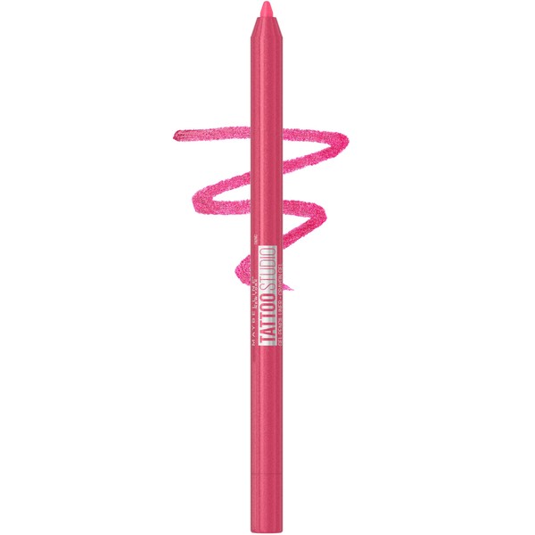 MAYBELLINE Tattoo Studio Sharpenable Eyeliner Pencil, 36 Hour Wear, Waterproof, Punchy Pink, 1 Count