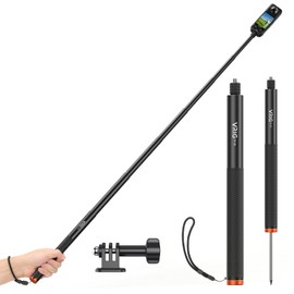 VRIG TP-36 63.0 inches (160 cm) Invisible Selfie Stick, Built-in Fixed Nails, Compatible with Insta360 X5/X4air/X4 X3/Osmo 360, 1/4 inch Screw, Extension Pole, for Cameras, Aluminum Material, Durable
