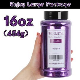 Ultra Fine Purple Glitter, 16 Oz (1 Ib), Fine Glitter for Resin Crafts Nails Tumblers Slime Cosmetic and Festival Decoration - Purple Fine Glitter Bulk