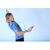 CordCruncher Tangle Free Earbuds with Microphone, Glo Green