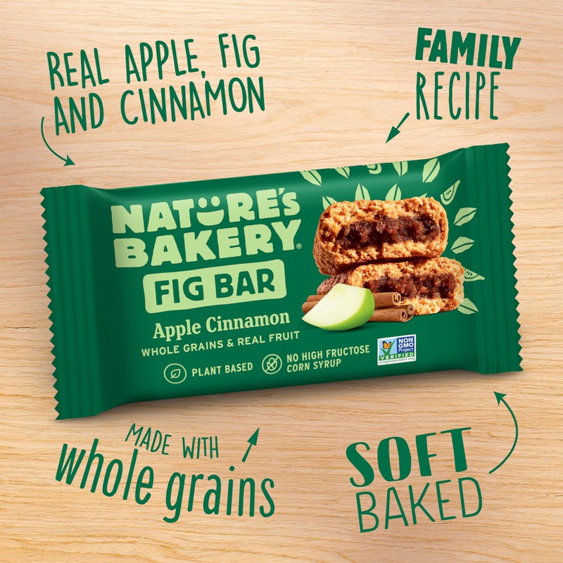 Nature’s Bakery Whole Wheat Fig Bars, Apple Cinnamon, Real Fruit,
