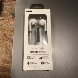 Universal iWorld Prime Earbud with Volume Control and Inline Microphone, White NWT