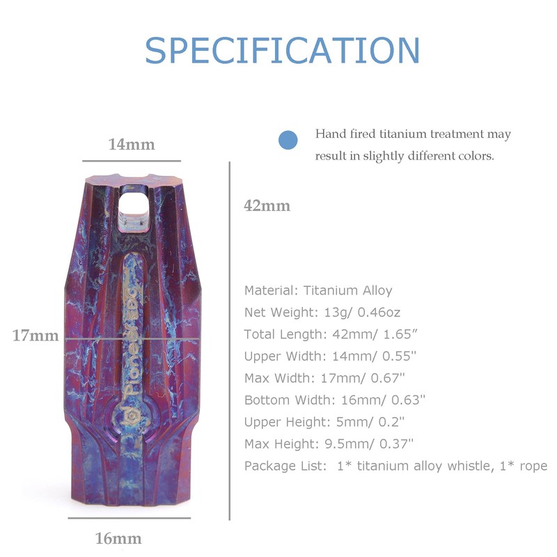 Hamans Emergency Whistles Titanium EDC Portable Whistle with Loud Sound