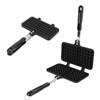 Double Waffle Baking Pan, Aluminum Stovetop Waffle Maker with Even