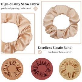 Silk Satin Scrunchies for Women Girls 12 PCS Hair Scrunchies Silk Satin Hair Ties for Thick Hair Sleepy Tie Bulk Scrunchies Hair Ties
