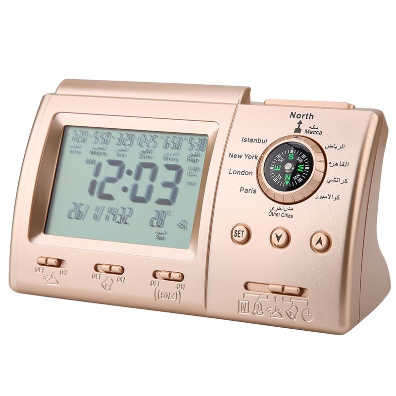 New Digital Islamic Clock Alarm Prayer Alarm LCD Azan Clock
