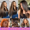 TSHELOVE Brown Highlight Lace Front Wig Human Hair Bone Straight