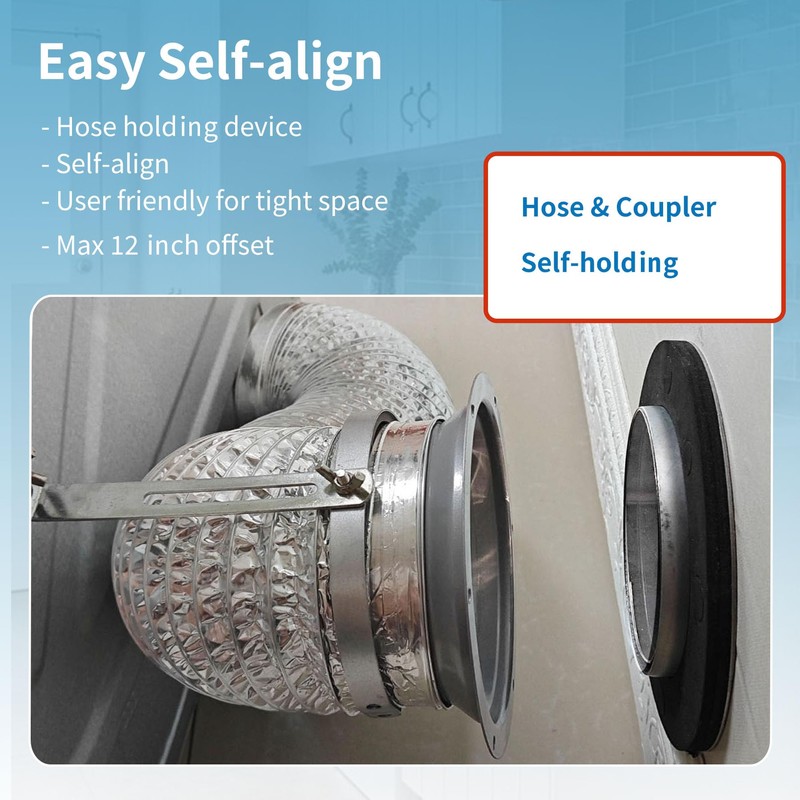 JPFLAEYX Magnetic Dryer Vent Coupler Self-connect Self-align Dry Vent Connector