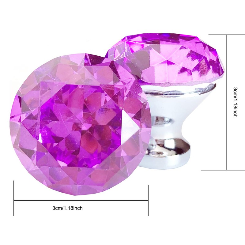 Becho 12 Pieces 3cm Crystal Knobs for Drawer Cupboard Crystal