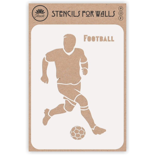 Football Stencil, 4.5" x 6.5" (S) - Sportsman Football Player