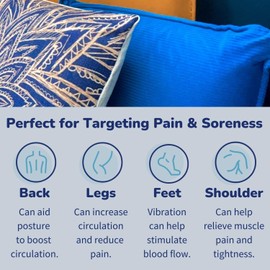 Mymassagepillow- Pressure Activated Massage Pillow for Back, Neck, Feet, & More - Stylish & Durable Neck and Back Massager & Sciatica Pillow - 13in x 13in - Machine Washable Cover (Dog)