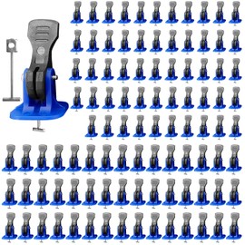 100 Piece Tile Levelling System Laying Aid 2 mm, Blue Reusable Pull Tabs Tile Levelling System Set, Leveling Tile Levelling Set, Tile Leveling System