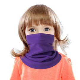 HEGCOIIE Winter Neck Warmer Snoods for Kids,Fleece Windproof Neck Gaiter Face Covering Mask Multifunctional Neck Scarf for Boys and Girls Outdoor Sports (Purple)