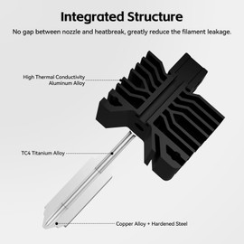 Original Bamboo Lab X1/P1 Hotend 0.4mm High Temp&Fast Speed Hardened Steel Nozzle+Heating Block Integrated Structure Compatible with Bambu Lab X1/X1C/X1 Carbon/P1P/P1S/P1S Combo 3D Printers