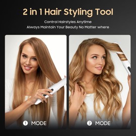 Cordless Hair Straightener and Curler, 2 in 1 Portable Mini Flat Iron & Curling, Fast Heating & Titanium Plate Straightener Curling Iron with 4 Adjustable Temp,Travel Size Preferred Gifts