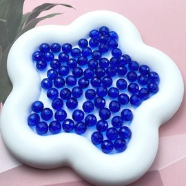 Tingoons 1000 PCS 6mm Acrylic Round Faceted Beads Crystal Spacer Beads Multiple Faceted Loose Beads for DIY Jewelry Making Bracelet Necklace Earring Wind Chimes Wine Charms Sun Catchers(Sapphire)