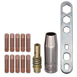 MB15 15AK Contact Tip .03'' & 0.8mm M6 & Tips Holder Difuser & Shield cup For MB15 15AK MIG Welding Torch 13pcs