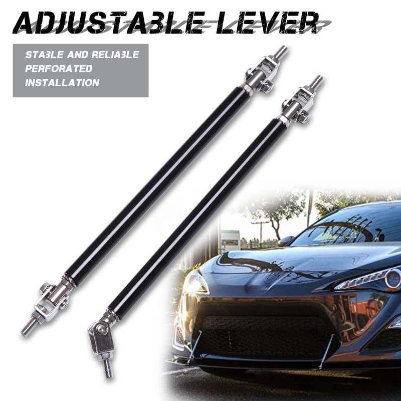 DREAMIZER 2× Universal Front Bumper Lip Support Splitter Rods adjustable