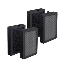 KENSHIRE LV-H128 air purifier filters replacement compatible with LEVOIT LV-H128-RF | ROVACS RV60 | PUURVSAS HM669A air purifiers 3 in 1 HEPA filters | activated carbon filters 4 Pack