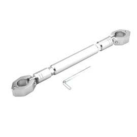 Motorcycle Handlebar Brace & Clamp Bar Crossbar Set, Universal Adjustable Aluminum Alloy Motorbike Brace Balance Bar 7/8″(22mm) Clamp Diameter(Silver)