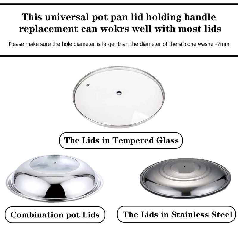 JoyTube Universal Pot Pan Lids Replacement Knob, Silicone Heat Resistant