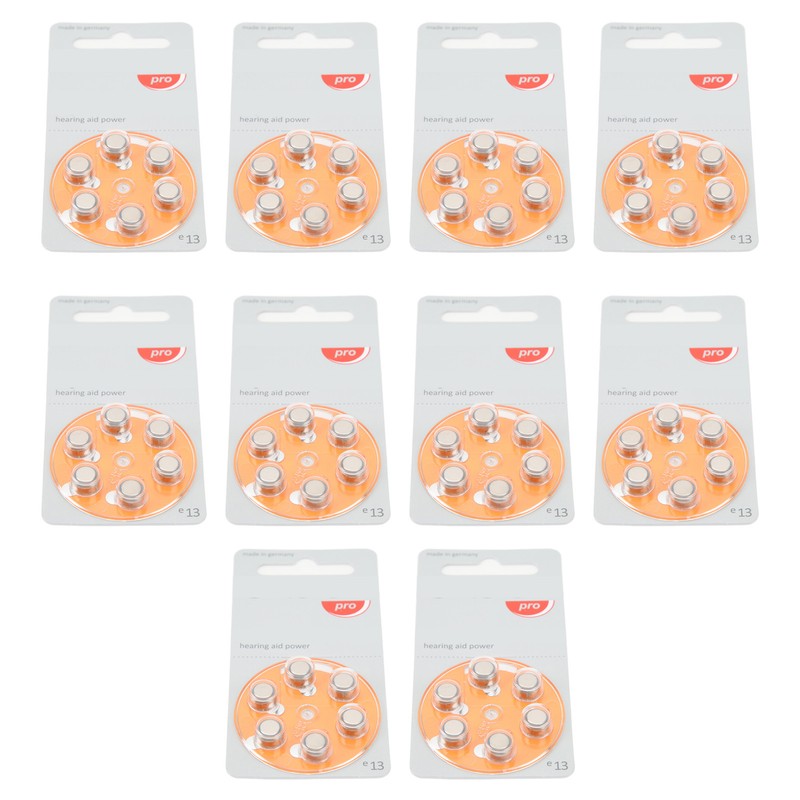 60pcs Long Lasting Power Hearing Device Battery Zinc Air Sound