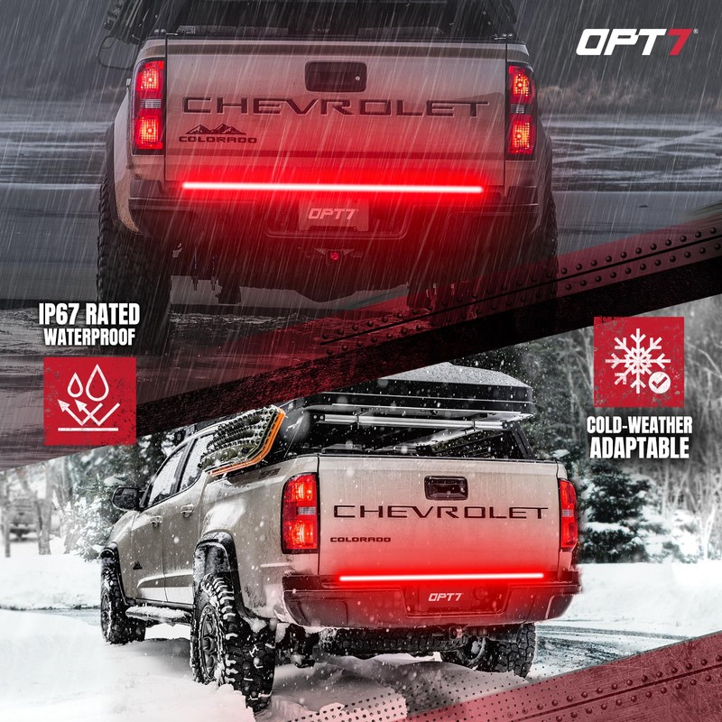 OPT7 Redline 48" Aluminum Truck Tailgate Light Bar w/Sequential Red