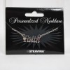 Stravina FAITH NEW Name Silvertone Rhinestone 14.5" w 4.5" Multi