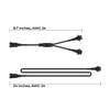 4pcs 2-Feet Extension Cords and 3pcs 2-Way Splitters for Underglow