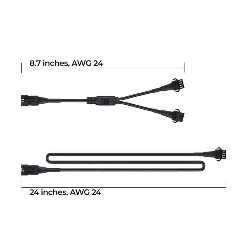 4pcs 2-Feet Extension Cords and 3pcs 2-Way Splitters for Underglow