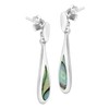 AeraVida Elegantly Long Teardrop with Inlaid Abalone Shell .925 Sterling