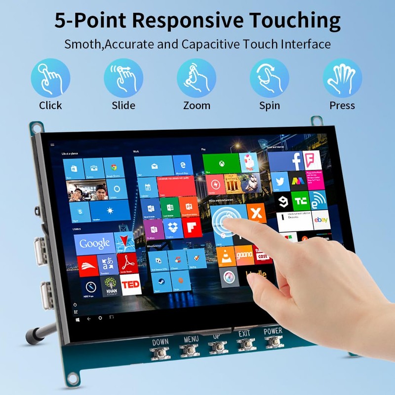 Magedok Touchscreen Display for Raspberry Pi, 7 Inch Mini Screen