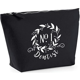 Hippowarehouse Number One Dentist Floral Wreath printed make up cosmetic wash bag 18x19x9cm