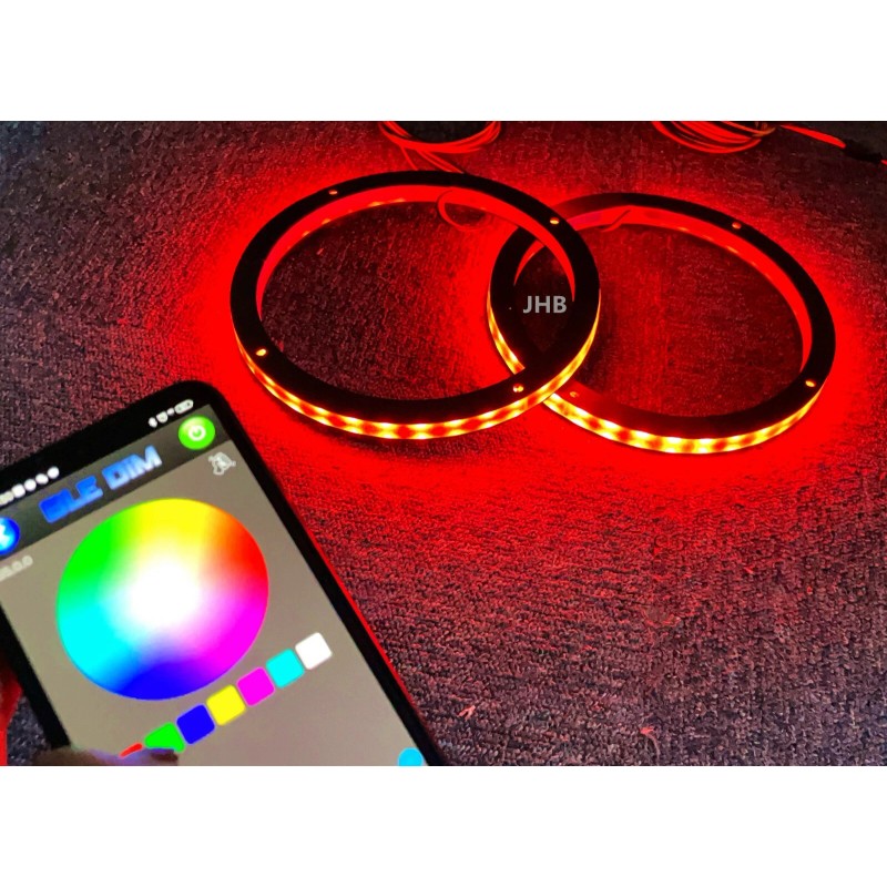 JHB Set 2PCS 6.5" Remote APP RGB Color LED Rings