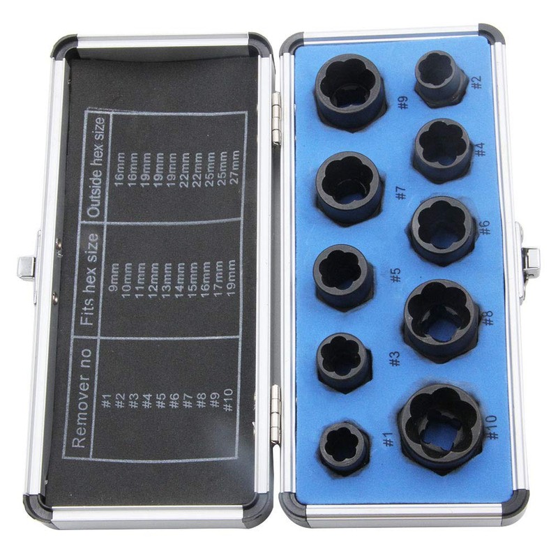 Nut Twister, Nut Extractor Socket, Socket Set, Remove Crushed Bolts,