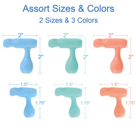 Cosmos 6 Pcs Pencil Grips Writing Aid Pencil Holder Universal Ergonomic Pencil Gripper, 2 Assorted Sizes & 3 Colors