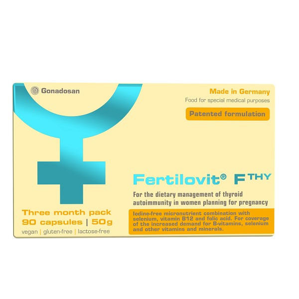 Fertilovit F THY Orthomolecular Dietary Supplement Vitamins Minerals for Women Forbidden to Take Iodine, 90 caps